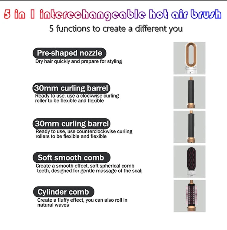 LuxeLocks Professional Air Hair Styler 5 In 1
