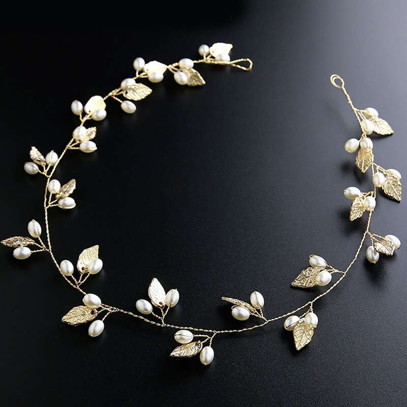 Floral Pearl Tiara Gold