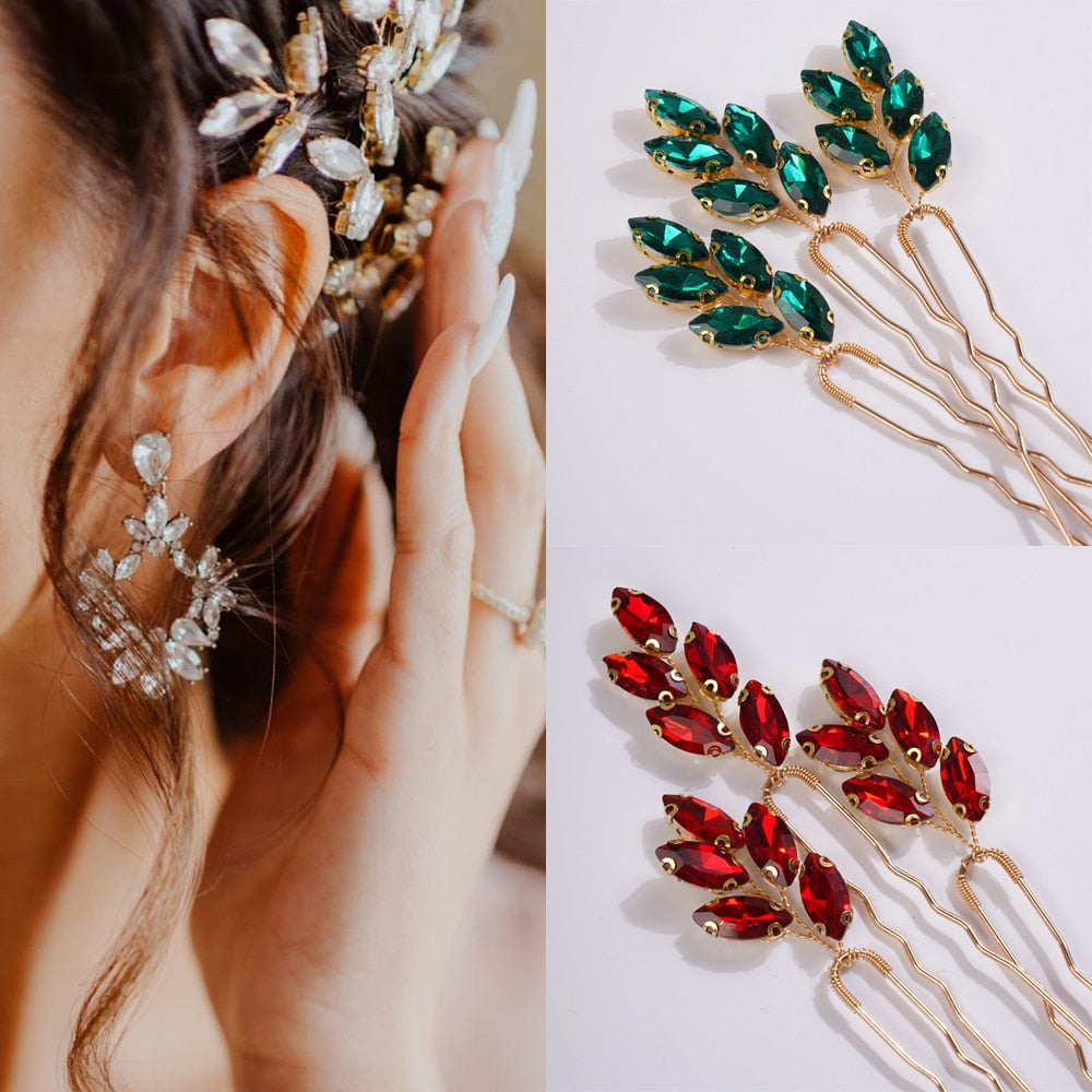 Rhinestones Elegant U Hair Pins