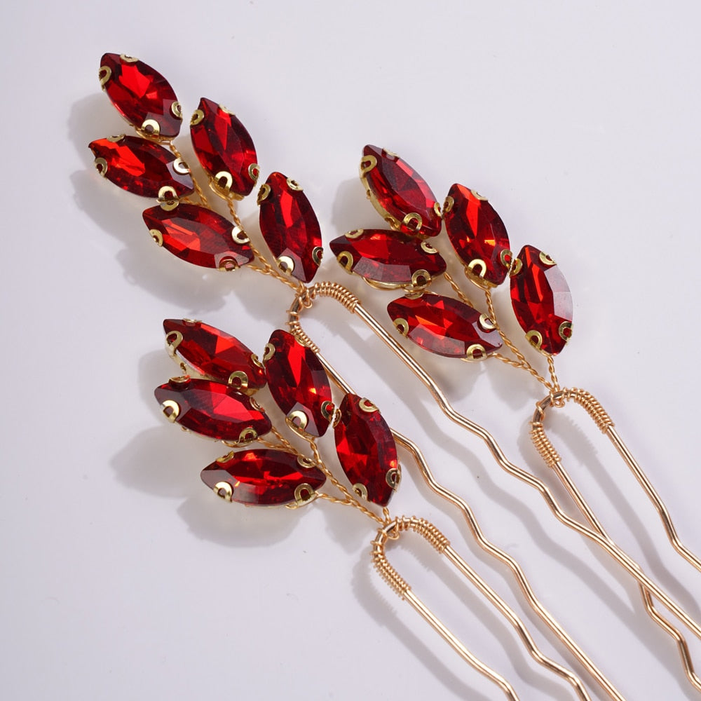 Rhinestones Elegant U Hair Pins