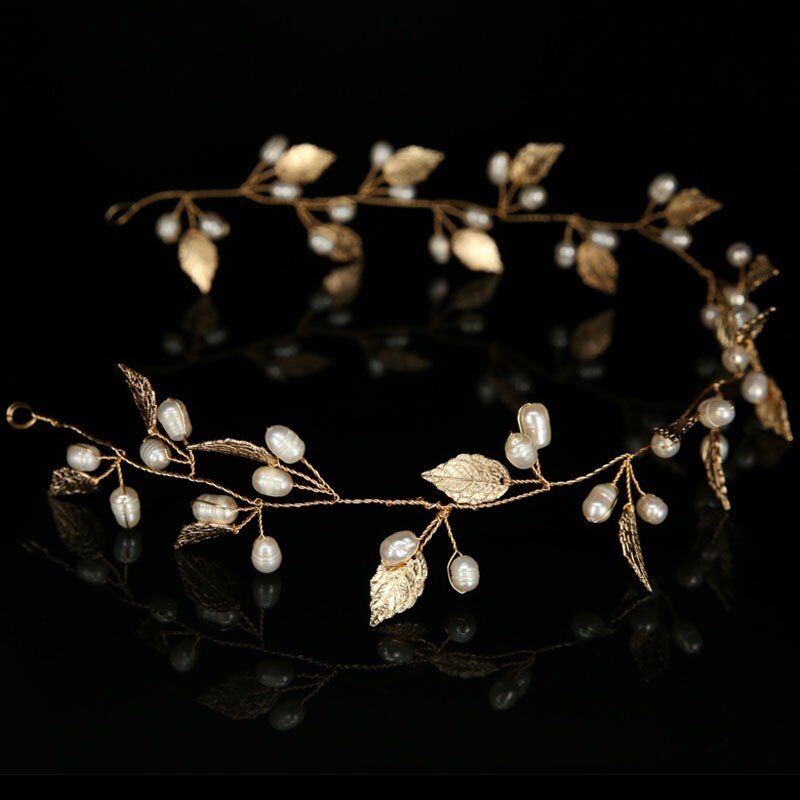 Floral Pearl Tiara Gold