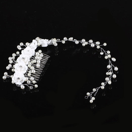 Elegant  Pearls/Roses Hair Comb
