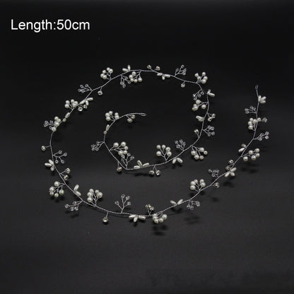 Crystal Pearl Tiara Vine - Silver